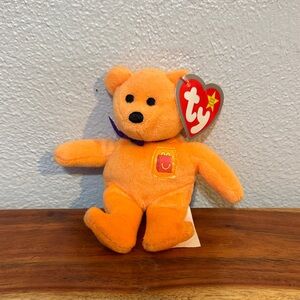 Vintage 2004 TY Beanie Baby Bear McDonald's Happy Meal Toy Orange Plush  NWT